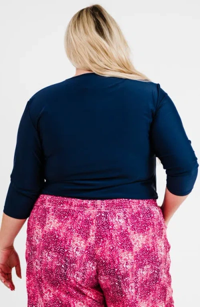 Calypsa Plus Size Margaux Swim Top In Blue