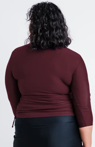 Calypsa Plus Size Margaux Swim Top In Brown