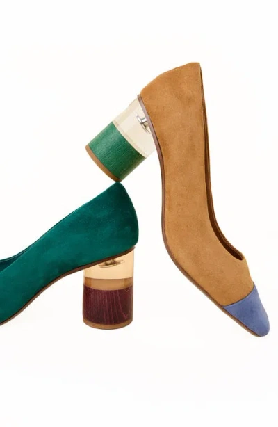 Charlotte Stone Risa Mismatch Cap Toe Pump In Multi