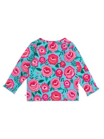 Rufflebutts Knit Long Sleeve Ruffle Layering Tee In Multi