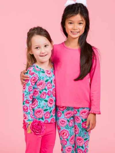 Rufflebutts Knit Long Sleeve Ruffle Layering Tee In Multi