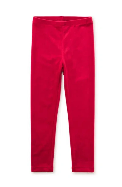 Tea Collection Velour Leggings In Red