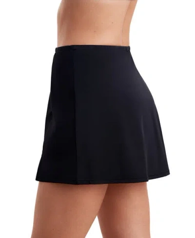 Shapesolver Side Slit Swim Skirt In Black