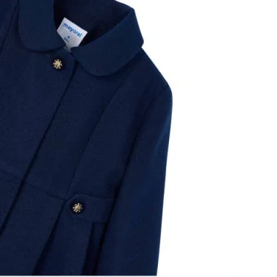 Mayoral Pleated Coat In Blue