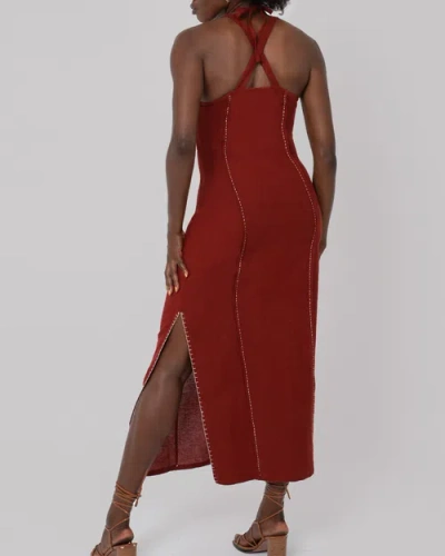 Haveli Kavya Midi Dress In Brown