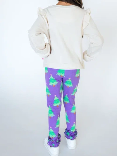 Rufflebutts Girls Ruffle Leggings In Green