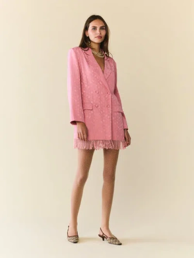 Eddy Alex Double Breasted Blazer Dress In Pink