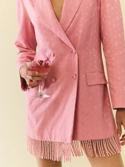 Eddy Alex Double Breasted Blazer Dress In Pink
