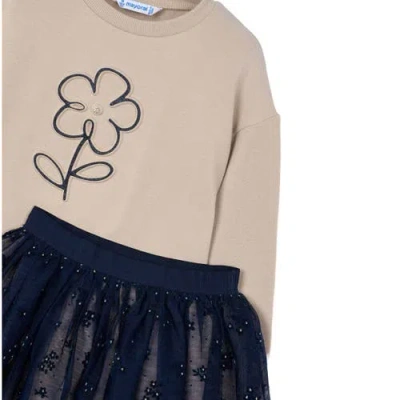 Mayoral Sweatshirt And Tulle Skirt Set In Black