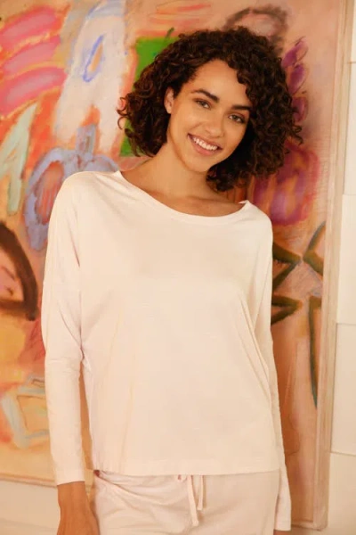 The Cat's Pajamas Pima Knit Pullover Set In White