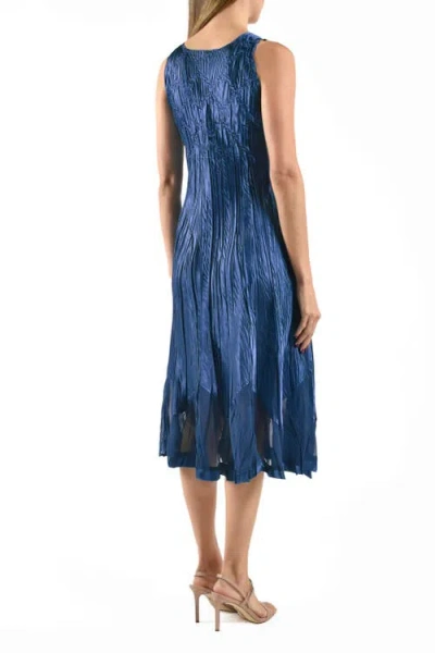Komarov Charmeuse & Chiffon Cocktail Dress With Bolero Jacket In Blue