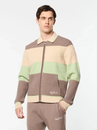 Sergio Tacchini Enzo Striped Track Jacket In Brown