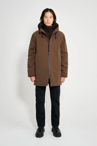 Stutterheim Stockholm Matte Winter Coat In Brown
