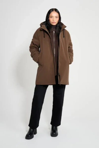 Stutterheim Stockholm Matte Winter Coat In Brown