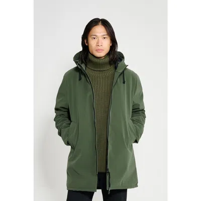 Stutterheim Stockholm Matte Winter Coat In Green