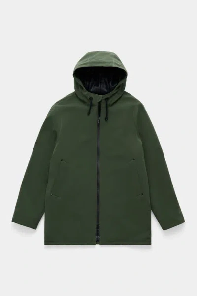 Stutterheim Stockholm Matte Winter Coat In Green
