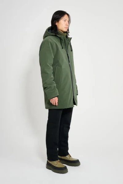 Stutterheim Stockholm Matte Winter Coat In Green