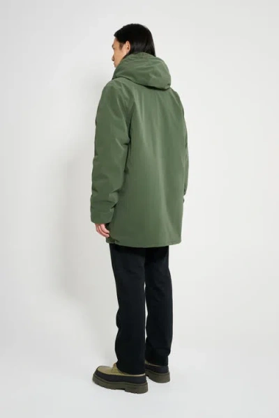 Stutterheim Stockholm Matte Winter Coat In Green