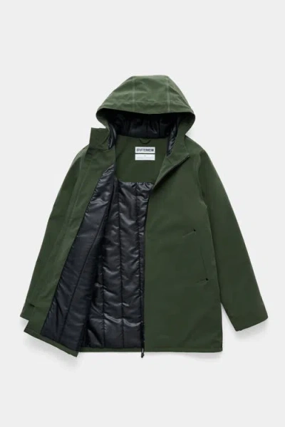 Stutterheim Stockholm Matte Winter Coat In Green