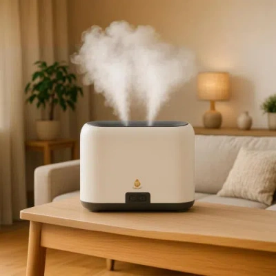 Pursonic Essential Oil Flameglow Aromatherapy Diffuser In White