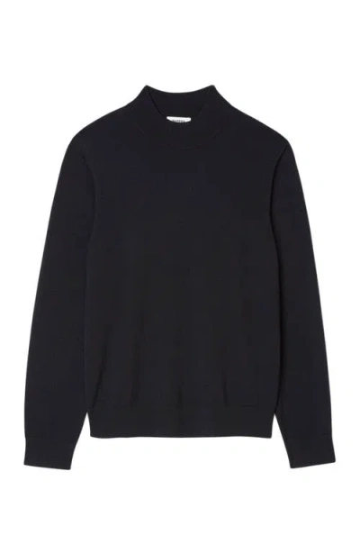 Sandro Wool Sweater With High Neck In Blue