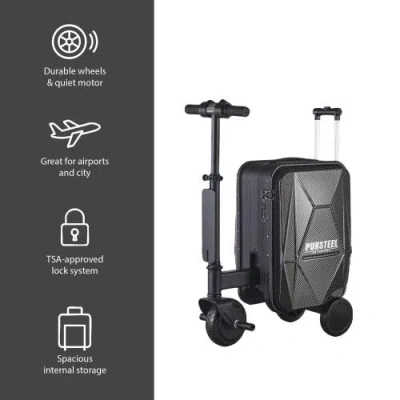 Pursonic Electric Ride-on Luggage In Black