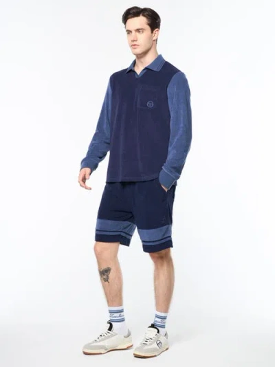 Sergio Tacchini Alvar Long Sleeve Polo In Blue