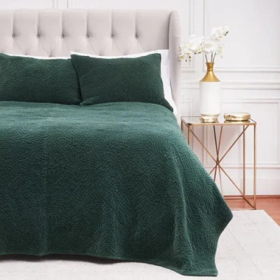 Elisabeth York Vela Juniper Quilt Set Bedding Collection In Green