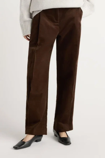 Modern Citizen Austino Corduroy Barrel-leg Pant In Brown