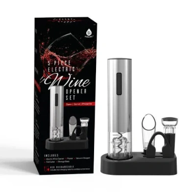 Pursonic 5-piece Electric Wine Opener Set In Multi
