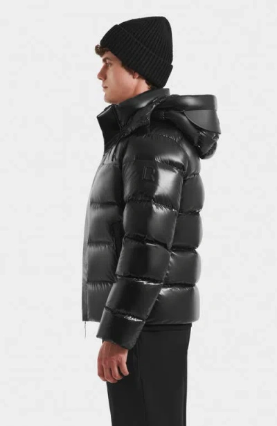 Rudsak Joel Glossy Down Puffer Jacket In Black