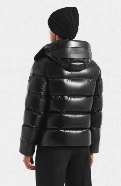 Rudsak Joel Glossy Down Puffer Jacket In Black