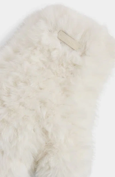 Rudsak Eloise Knit Faux Fur Mittens In White