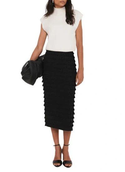 Mint Velvet Textured Pencil Skirt In Multi