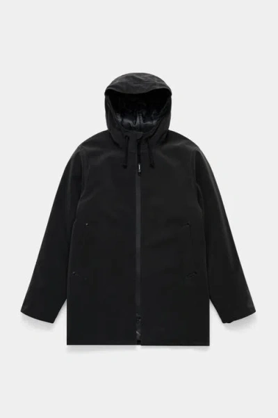 Stutterheim Stockholm Matte Winter Coat In Black