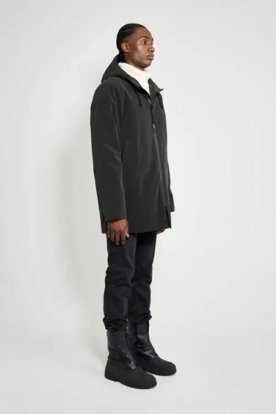 Stutterheim Stockholm Matte Winter Coat In Black