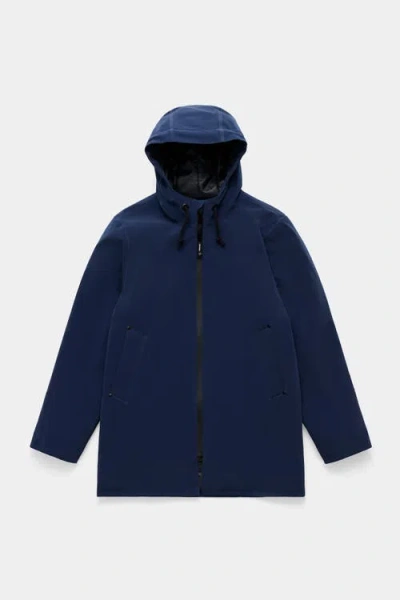 Stutterheim Stockholm Matte Winter Coat In Blue