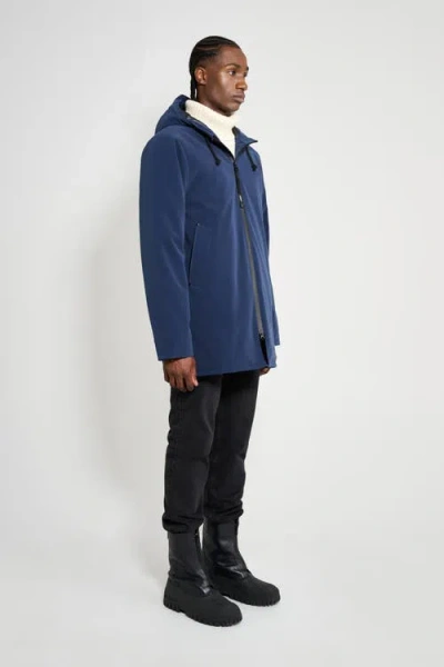 Stutterheim Stockholm Matte Winter Coat In Blue