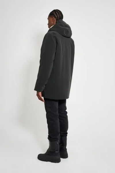 Stutterheim Stockholm Matte Winter Coat In Black