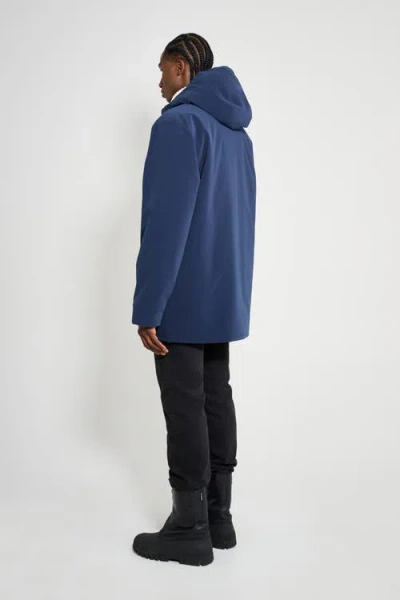 Stutterheim Stockholm Matte Winter Coat In Blue
