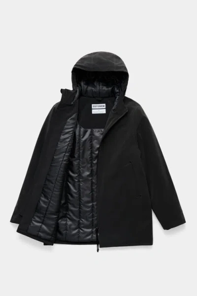 Stutterheim Stockholm Matte Winter Coat In Black