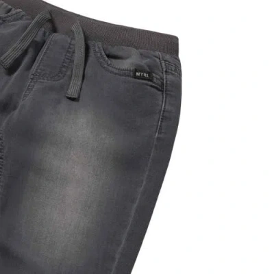 Mayoral Denim Jogger Pants In Black