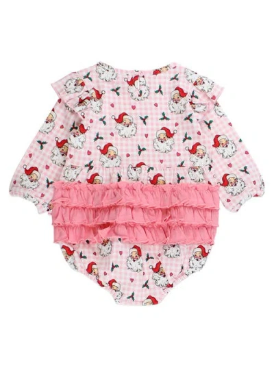 Rufflebutts Long Sleeve Flutter Bubble Romper In Pink