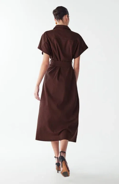 Willa Zel Midi Dress In Brown