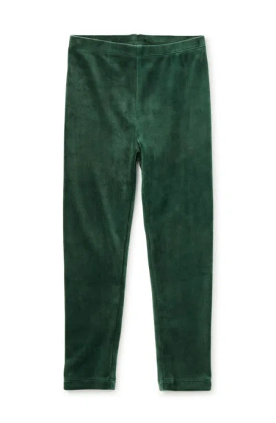 Tea Collection Velour Leggings In Green