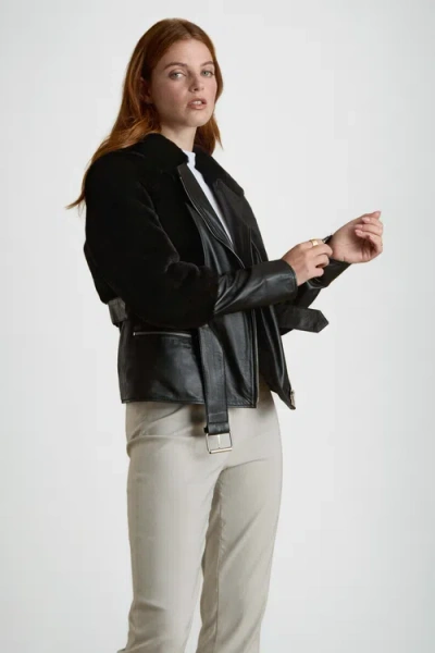 Furniq Uk Alice Leather Jacket In Brown