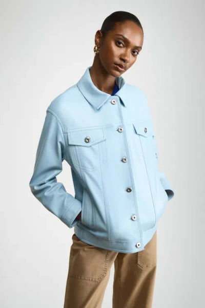 Furniq Uk Bobbie Leather Shirt Jacket In Brown