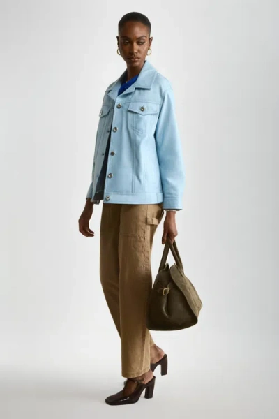 Furniq Uk Bobbie Leather Shirt Jacket In Brown