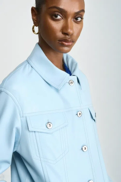 Furniq Uk Bobbie Leather Shirt Jacket In Brown