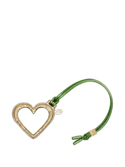 Ganni Heart Mirror Keychain In Multi